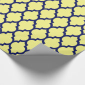 Hell Yellow Navy XL marokkanisches Quatrefolie #4 Geschenkpapier (Ecke)