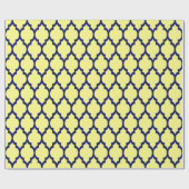 Hell Yellow Navy XL marokkanisches Quatrefolie #4 Geschenkpapier (Flach)