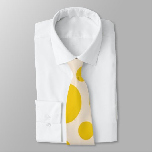 Hell Yellow Polka Dot Neck Tie Krawatte (Gebunden)