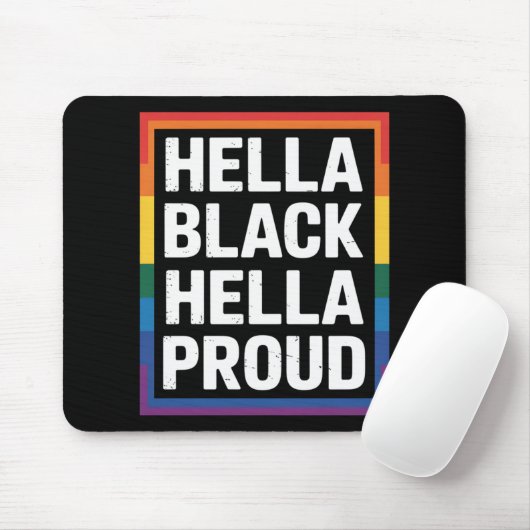 Hella Black Hella Proud Afrikanischer Gay Pride Mousepad (Mit Mouse)