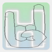 Hella Button Quadratischer Aufkleber (Vorderseite)