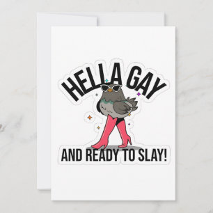 Hella Gay und bereit zum Sonnenbaden Funny LGBTQ Einladung