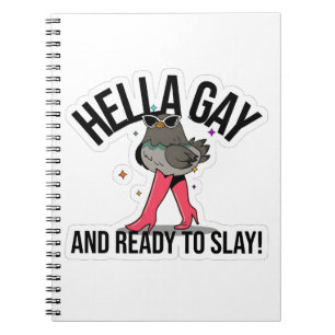 Hella Gay und bereit zum Sonnenbaden Funny LGBTQ Notizblock