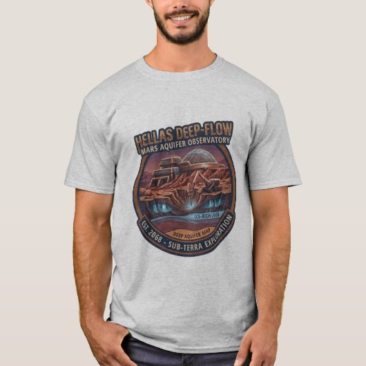 Hellas Deep-Flow Mars-Aquifer-Observatorium T-Shirt (Vorderseite)