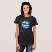 Hellas-Flagge Griechenlands Schwarz der Frauen T-Shirt (Vorne ganz)