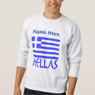 Hellas Griechische Flagge Blau Personalisierung  Sweatshirt