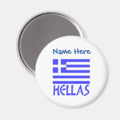 Hellas griechisches Flaggenblau Personalisiert Magnet (Vorderseite/Rückseite)