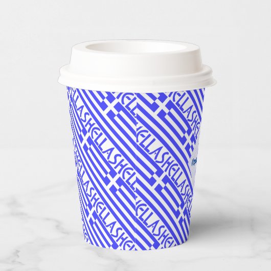 Hellas und die griechische Flagge geteerte blaue P Pappbecher (Rechts)