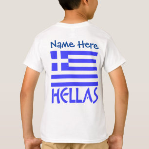 Hellas und Griechische Flagge Blau Personalisierun T-Shirt