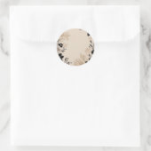 Hellbeige Blumenmuster Runder Aufkleber (Tasche)