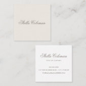 hellbeige braun minimalistisch beruflich quadratische visitenkarte (Vorne/Hinten)