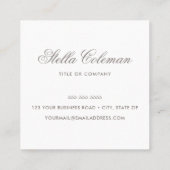 hellbeige braun minimalistisch beruflich quadratische visitenkarte (Rückseite)