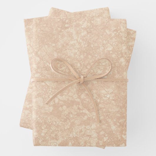 Hellbeige Creme Marmortrezzo Textur Geschenkpapier Set (Beispiel)