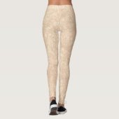 Hellbeige Creme Marmortrezzo Textur Leggings (Rückseite)