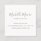 Hellbeige, elegante minimalistische beruflich quadratische visitenkarte (Rückseite)