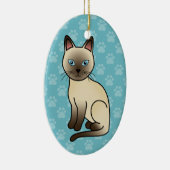 Hellbeige Farbe Tonkinese Rasse Katze Illustration Keramik Ornament (Rechts)