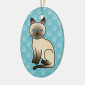 Hellbeige Farbe Tonkinese Rasse Katze Illustration Keramik Ornament (Links)