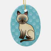 Hellbeige Farbe Tonkinese Rasse Katze Illustration Keramik Ornament (Hinten)