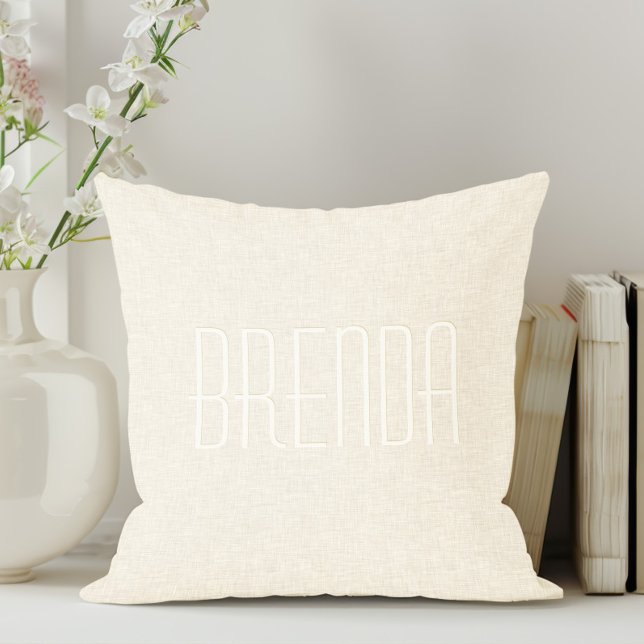 Hellbeige Leinenstruktur Monogramm Kissen (Von Creator hochgeladen)