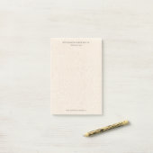 Hellbeige Leinenstruktur Personalisiert Post-it Klebezettel (Auf Schreibtisch)