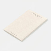 Hellbeige Leinenstruktur Personalisiert Post-it Klebezettel (angewinkelt)