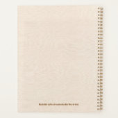 Hellbeige Leinentextur, schlicht, tan Typografie Planer (Rückseite)