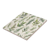 Hellbeige mit weich grüner Kraut Fliese (Seite)