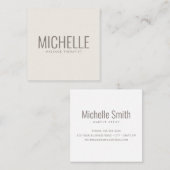 Hellbeige, moderne beruflich-minimalistisch quadratische visitenkarte (Vorne/Hinten)