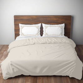 Hellbeige und weiße griechische Schlüsselgrenzwert Kissenbezug