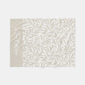 Hellbeige Weidenzweig Monogrammiert Fleecedecke (Vorderseite (Horizontal))