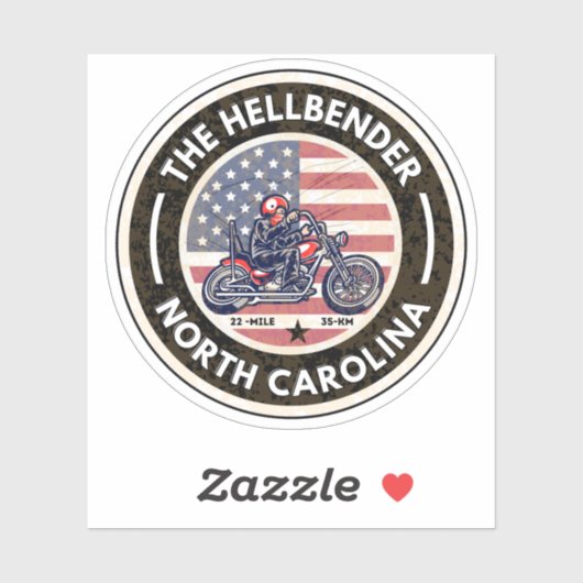 Hellbender Route 28 North Carolina Aufkleber (Blatt)