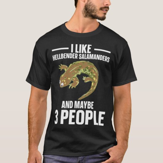 Hellbender Salamander Funny Amphibian Biologist T-Shirt (Vorderseite)