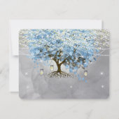 Hellblass Blaues Herz Leaf Bäume UAwg RSVP Karte (Rückseite)