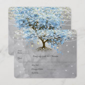 Hellblass Blaues Herz Leaf Bäume UAwg RSVP Karte (Vorne/Hinten)