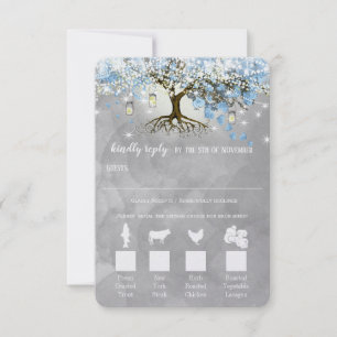 Hellblass Blaues Herz Leaf Bäume UAwg RSVP Karte