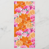 Hellblass, rosa und orange-helle Hochzeit Menükarte (Rückseite)