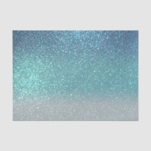 Hellblau Aquamariner Funkelnd Glitzer Ombre Gradie Seidenpapier