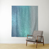 Hellblau Aquamariner Funkelnd Glitzer Ombre Gradie Wandteppich (Beispiel)