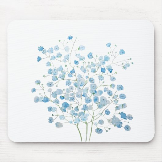 Hellblau Baby Breath Bouquet gipsophila Mousepad (Vorne)