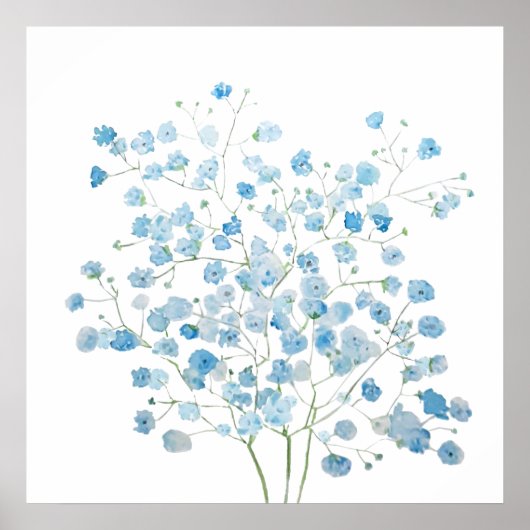 Hellblau Baby Breath Bouquet gipsophila Poster (Vorne)
