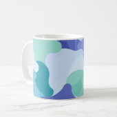 hellblau bis tief aquamarin mit verschiedenen Farb Kaffeetasse (Vorderseite Links)