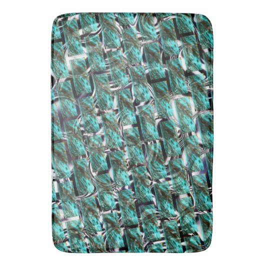 Hellblau, Blasen auf Gitter oder Backstein-Effekt? Badematte (Vorderseite Vertikal)