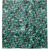 Hellblau, Blasen auf Gitter oder Backstein-Effekt? Duschvorhang (Vorderseite)