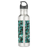 Hellblau, Blasen auf Gitter oder Backstein-Effekt? Edelstahlflasche (Rückseite)