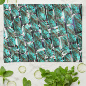 Hellblau, Blasen auf Gitter oder Backstein-Effekt? Geschirrtuch (Gefaltet)