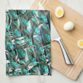 Hellblau, Blasen auf Gitter oder Backstein-Effekt? Geschirrtuch (Viertel Falte)