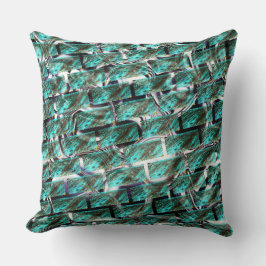 Hellblau, Blasen auf Gitter oder Backstein-Effekt? Kissen