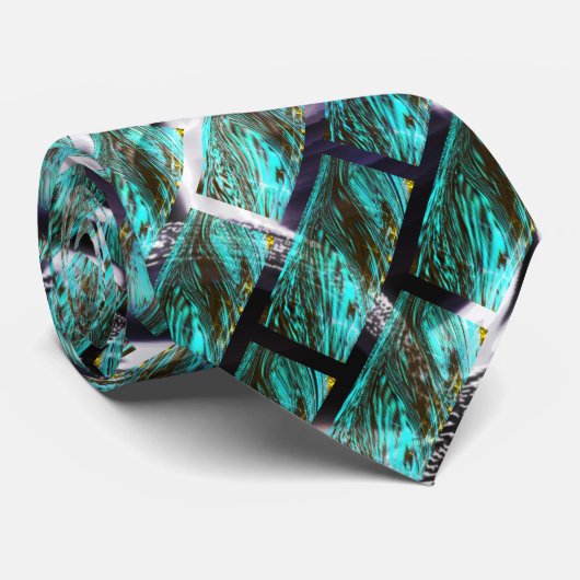 Hellblau, Blasen auf Gitter oder Backstein-Effekt? Krawatte (Gerollt)