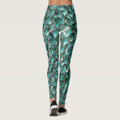 Hellblau, Blasen auf Gitter oder Backstein-Effekt? Leggings (Rückseite)