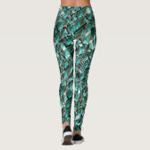 Hellblau, Blasen auf Gitter oder Backstein-Effekt? Leggings (Rückseite)